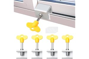 NAKUTITA 4 Pezzi Finestra Scorrevole Serratura, Serratura per Finestra Regolabile Serratura per Finestra Scorrevole, Serratura per Porta Scorrevole in Alluminio con Chiave, Serratura per Porta Scorrevole