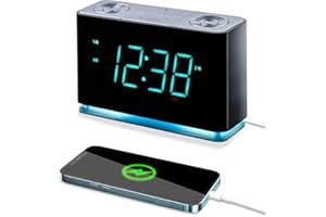 Emerson SmartSet Alarm Clock Radio with Bluetooth Speaker, Charging Station/Phone Chargers with USB port for iPhone/iPad/iPod/Android and Tablets, ER100301