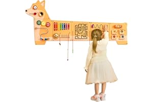 VEVOR Pannelli da Parete per attività con Cuccioli, 12 attività, Giocattolo Sensoriale da Parete per Bambini, attività di Apprendimento Montessori, per la Sala Giochi, 1550 x 680 x 53 mm