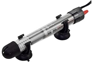 Esoes Aquarium Heizung 30L 25W, Temperaturanzeige Aquarium Heizstab mit Saugnäpfen und Thermostat für Fischtanks