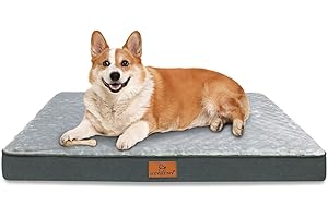 Gzvxuny Cama Perro Grande, Cama Ortopedica para Perros Impermeable con Espuma De Caja De Huevos, Colchoneta Perro Lavable con Funda Desenfundable, Antideslizante, Gris M(76x50x8cm)