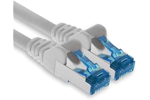 freiwerk 10.0 M - CAT-6a Netzwerk-Kabel, Ethernet, Lan & Patch Kabel RJ-45 SFTP 10GB/s - 1 Stück Weiß