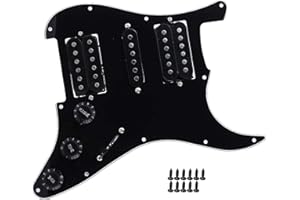 DEMERAS Komplett Vorverdrahtetes,Pickguard Humbucker für E-Gitarren-Board mit vorverdrahtetem HSH-Pickup für Ersatzteile für E-Gitarren(Schwarz), Spielzubehör
