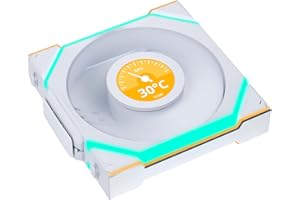 Lian Li UNI FAN SL Wireless LCD PC Fan 120mm RGB – Gaming PC Fan White | PWM Fan - 40 ARGB LEDs - up to 1,900 RPM - Slot-in System - High Airflow - Low Vibration - Quiet