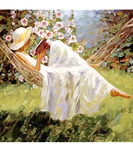 Woodmansterne Birthday Card for Women - Woman Reading in the Garden Design - Premium Birthday Greeting Card for Her - (WDM4997