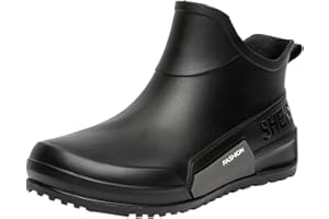 GENERISCH Bottes de pluie pour homme et femme - Chaussures de pluie plates antidérapantes - Bottes en caoutchouc - Bottes courtes - Imperméables - Bottes basses - Bottes pieds nus - Chaussures de jardin pour le