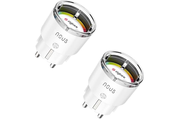ZigBee-uttag – smart kontakt med Alexa, strömförbrukning, elmätare, timer, överspänningsskydd och app-fjärrstyrning. Tillbehör för Amazon Echo, Google Home, Tuya, HUB krävs – Nous A1Z (Pack of 2)