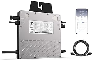 BENY Micro inverter da 800 W per centrali elettriche da balcone, con WiFi e Bluetooth, inverter di controllo APP, 800 W fino a 600 W, regolabile, plug and play