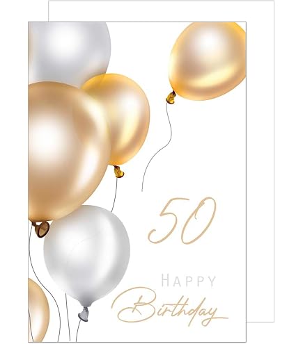BREITENWERK - Biglietto di auguri per 50° compleanno, formato A4, con busta, motivo: colibrì