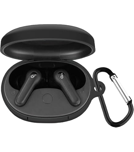 Kwmobile Silikon-Hülle Mit Karabiner Für Anker Soundcore Life P2 Mini - Schutzetui Mit Geprägtem Muster Dark Rose