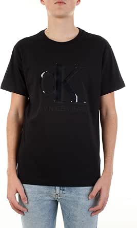 Calvin Klein Straight t-shirt with monogram made from laminated cotton :  Amazon.de: Clothing