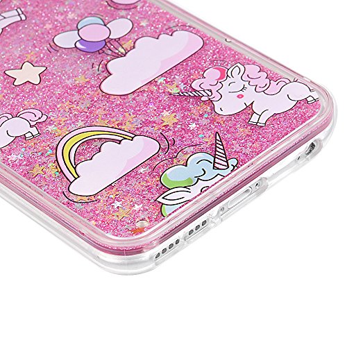 iphone 6/6S Hülle Badalink UltraSlim Schutzhülle TPU+PC Handyhülle Case Cover Treibsand Flüssige Glitzer Glitter Stern Pferd Handytasche Anti-Rutsch Kratzfest - 8