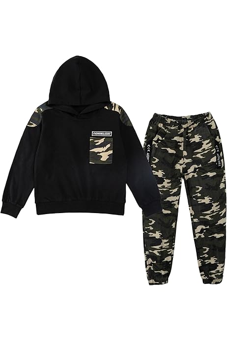 Camo Tracksuit Kids Boys Girls Tracksuit HNL Camouflage Contrast