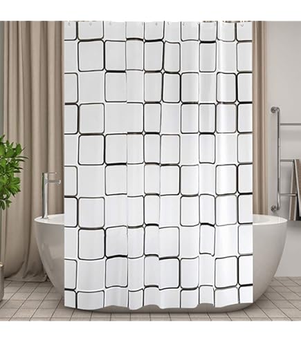 Duschvorhang 100x200cm Antischimmel - Rote Geometrie Design Wasserdicht Polyester