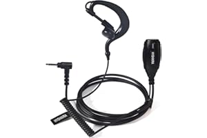 HYSHIKRA Auriculares en Forma de G de 2,5 mm con micrófono Big PTT, compatibles con Motorola TLKR T61 T62 T81 T80 T82 Extreme Hunter HYT TC-320 Auricular de Radio bidireccional para guardaespaldas