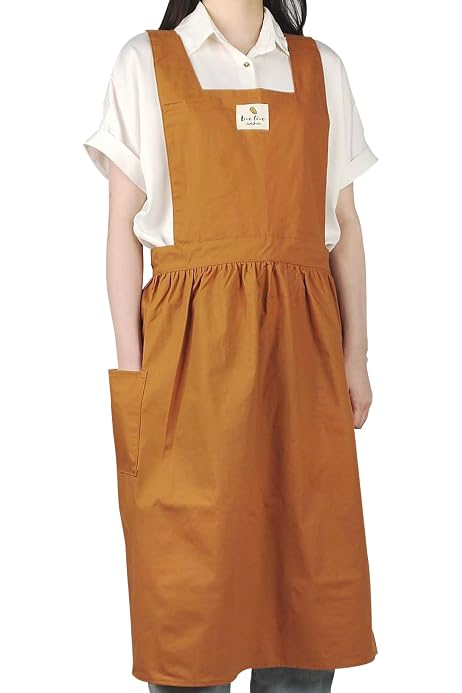Tablier Coton Lin Japonais Small Snail - Dos Nu Croisé | Poches, Style Rétro Pour Cuisine Jardin