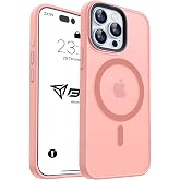 Babilden iPhone 15 Pro Max i&ccedil;in Kılıf Kamera Korumalı Magsafe Wireless Şarj &Ouml;zellikli Mat Şeffaf Renkli Pembe