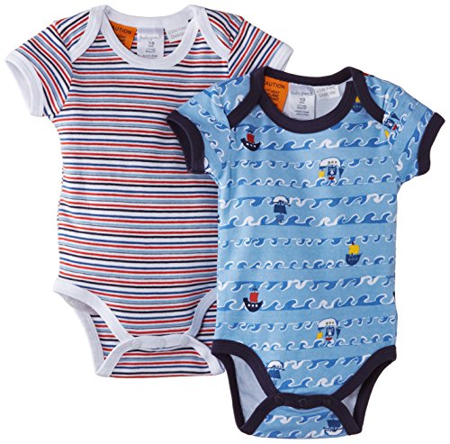 Pumpkin Patch Baby Boys 0-24M 2Pk Romper, White (Milk), 6-12 Months