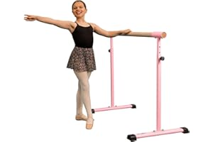 Cannons UK Barra elástica portátil independiente para ballet, 1,1 m de longitud, 85-105 cm de altura ajustable, patas antideslizantes (barra de ballet)