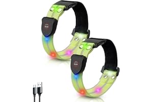 ‎TAXIMI Taximi LED Armband Aufladbar - 2 Stück Reflektoren Laufen Litch Leuchtarmband Kinder Blinklicht Nacht Sicherheitslicht für Jogging Bergsteigen Hundewandern