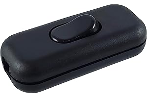 MWMS Interruttore intermedio nero, 3 poli (2) alloggiamento e contatti con viti, 6 A, 250 V, interruttore a filo con bilanciere ON/OFF adatto per LED