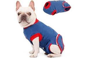 Rantow Tuta da Recupero per Cane Dopo chirurgia Femmina Maschio E Collare Alternativo Vestito da Cucciolo di Animale Domestico - Protegge Le Bende delle ferite (M)
