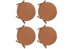 PIPOEI Cuscini per Sedia Set di 2/4/6 Cuscini per Sedia Rotonda con Lacci, Cuscini per Sedia Rotonda Diametro 30 cm, Cuscino in Poliestere per Sedia da bistrot A-03,30cm-4pcs