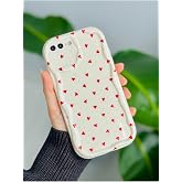 Go Aksesuar Iphone 7 Plus Ve 8 Plus ile Uyumlu Kırmızı Kalpler Baskılı Lansman Silikon Kılıf