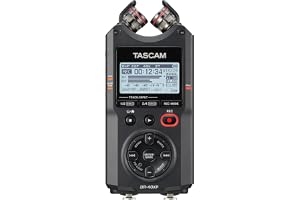 TASCAM DR-40XP 4-kanals 32-bitars flytande bärbar handhållen fältinspelare och USB-C-ljudgränssnitt — med 2 XLR/TRS-ingångar och justerbara mikrofoner för musik, ljud för video och intervjuer