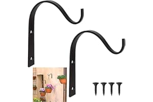 GNAUMORE Support Mural de Suspension pour Plantes - Crochet en Métal de Jardin - Support en Fer pour Fleurs - 2 Pièces