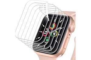 OFFCUP Folia ochronna na ekran do Apple Watch, 6-pak folii TPU kompatybilna z iWatch Series 6, SE, 5, 4, 44 mm, odporna na zarysowania HD, przezroczysta, elastyczna, łatwa instalacja, bez pęcherzyków