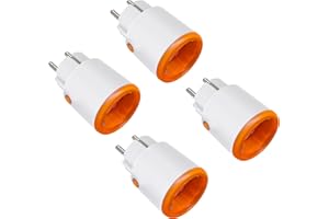 PHOVOLT Prise intelligente ZigBee 16A, prise intelligente Alexa 3680W avec wattmètre, commande vocale, minuterie, télécommande d'application compatible avec Alexa, Google Home. HUB requis (4 paquet)