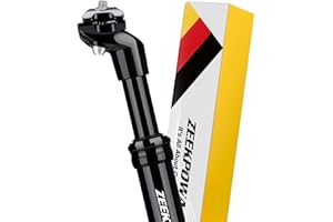 ZEEKPOWA Tige de selle à ressort en aluminium de 350 mm de long - Tige de selle de vélo à ressort pour vélo électrique, VTT, descente, trekking