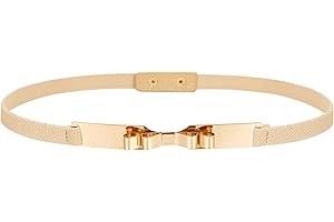 BABEYOND Cinturones ajustados de las hojas del metal de las mujeres Cinturón elástico de la cintura Cinturones elásticos para los vestidos Cintura decorativa