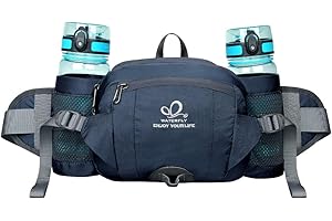 Waterfly Riñonera Running Deportiva Impermeable Multifuncional Bolso de Cintura con Portabotellas para Correr Senderismo Ciclismo para Hombre Mujer