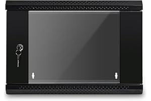Bestfor 19" Assembled Data Server Rack Data Cabinet 400mm Deep, Wall or Floor Mounting, 19 Inch Standard Rack Size for Home, Office, Server Room, Computer, Audio with Lockable Glass Door 6U 400mm
