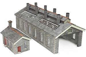 Metcalfe PN937 Double Track Stone Engine Shed N Gauge Card Kit