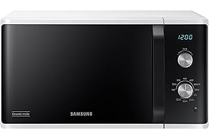 Samsung Four à micro-ondes Grill, à libre installation, Dual Dial MG23K3614AW/ET, Cuisson croustillante, AutoDefrost, Micro-ondes + Grill 800W + 1100W 23L 49L x 27,5H x 39P Blanc