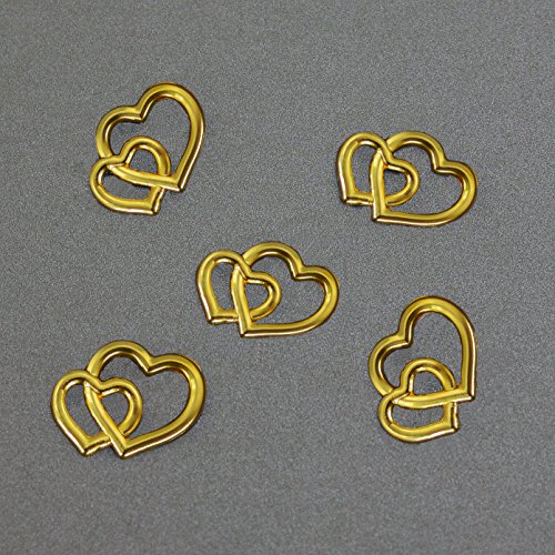25 Doppelherzen Gold Deko Streuteile Scrapbooking Tischdeko Streudeko Hochzeit