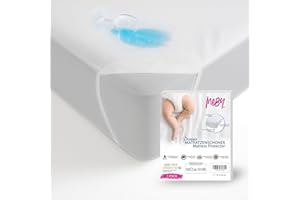 MEBY 70x140 cm wasserdichter Matratzenschoner für Baby. Atmungsaktive Matratzenauflage aus Baumwolle. Matratzenschutz, wasserdicht, nässeschutz. Elastisch, ohne Knistern. Inkontinenzauflage