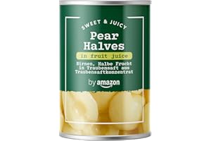 by Amazon Pear Halves In Fruit Juice, 411g, Vegetarian