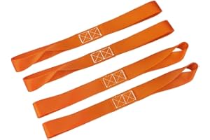 LITTOU KOLOME 1" x 12" Doppelschlaufen Zurrschlaufen Schlaufen Spanngurte für Motorrad, ATV, UTV, Fahrrad - 2300 Lbs (Orange, 4 Stück)