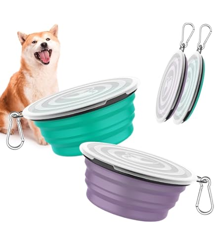 Hinapan 3-tlg. Faltbare Hundenäpfe - Mit Quetschlöffel & Karabiner