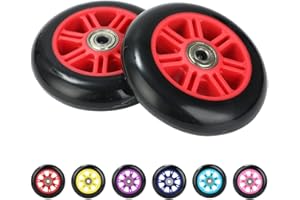 BOLDCUBE Stunt Scooter Wheels 100mm Pair - Replacement PU Wheels Suitable for most Stunt Scooters - ABEC7 Bearings - Set of 2 Wheels