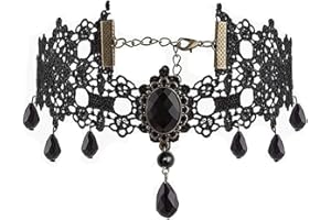 Clataly Gotico Nero Sexy Pizzo Collare Nappa Choker Halloween Party Accessori per le Donne Ragazze