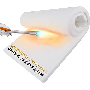 Sosoport 2 Stück Feuerfeste Keramikfaser-Isolierplatten – 5 Mm, Hitzebeständig, Für Pizzaöfen, Kamine & Holzöfen