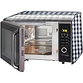 Stylista Microwave Oven Cover for LG 28L MC2846BG Multicolor Gingham Pattern Black & White
