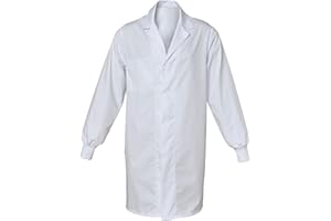 SNV Blouse Blanche Chimie agroalimentaire Mixte qualité Premium Manche Longue avec Finition Manches élastiquées - Fermeture Pressions cachés Coton épais