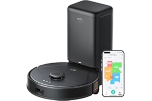 eufy Clean X8 Pro Robot Aspirapolvere con stazione di svuotamento automatico, aspirazione Twin-Turbine™ 2×4.000 Pa, spazzola districante attiva, laser iPath™ contro il pelo animale sui tappeti