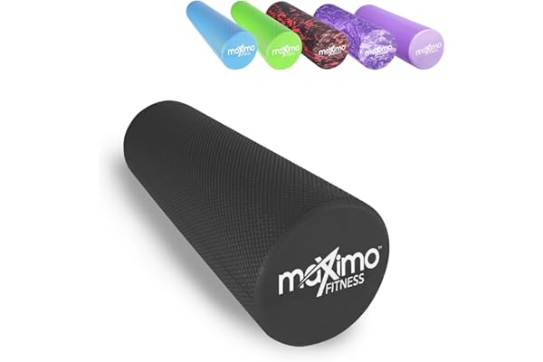 Maximo Fitness Rouleau de massage pour la colonne vertébrale et le dos, les jambes, les bras (45 x 15 cm) – Rouleau de massage moyennement dur pour yoga, pilates, régénération après le sport